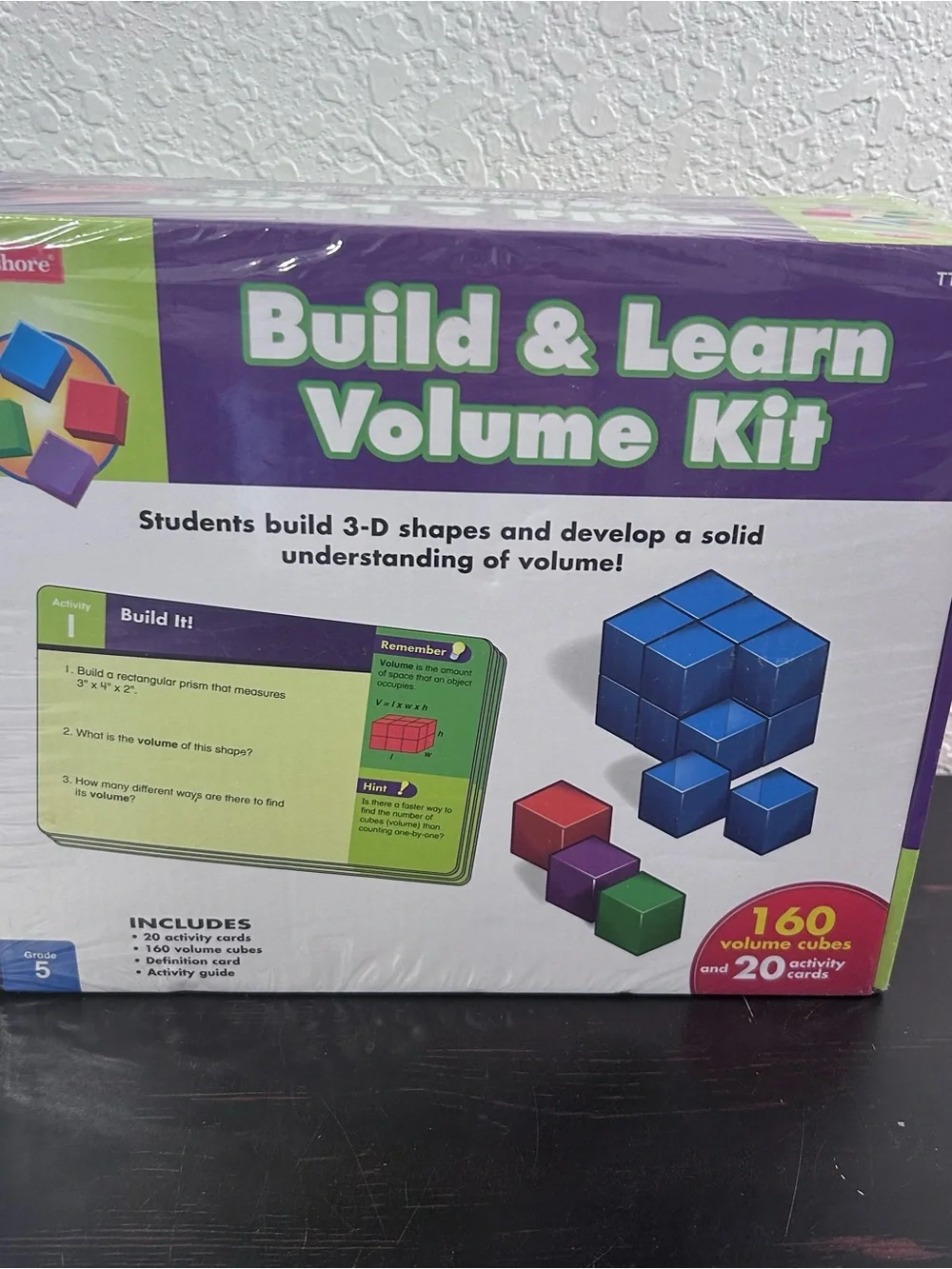 New Lakeshore Learning Build & Learn Volume Kit Grade 5 Cubes Activity Cards